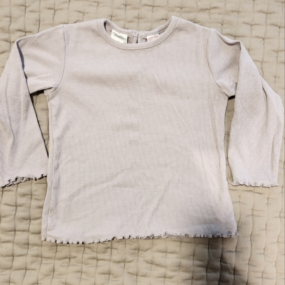 Zara kids ribbed top with ruffle hem